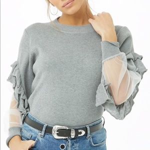 Ruffle gray sweater F21